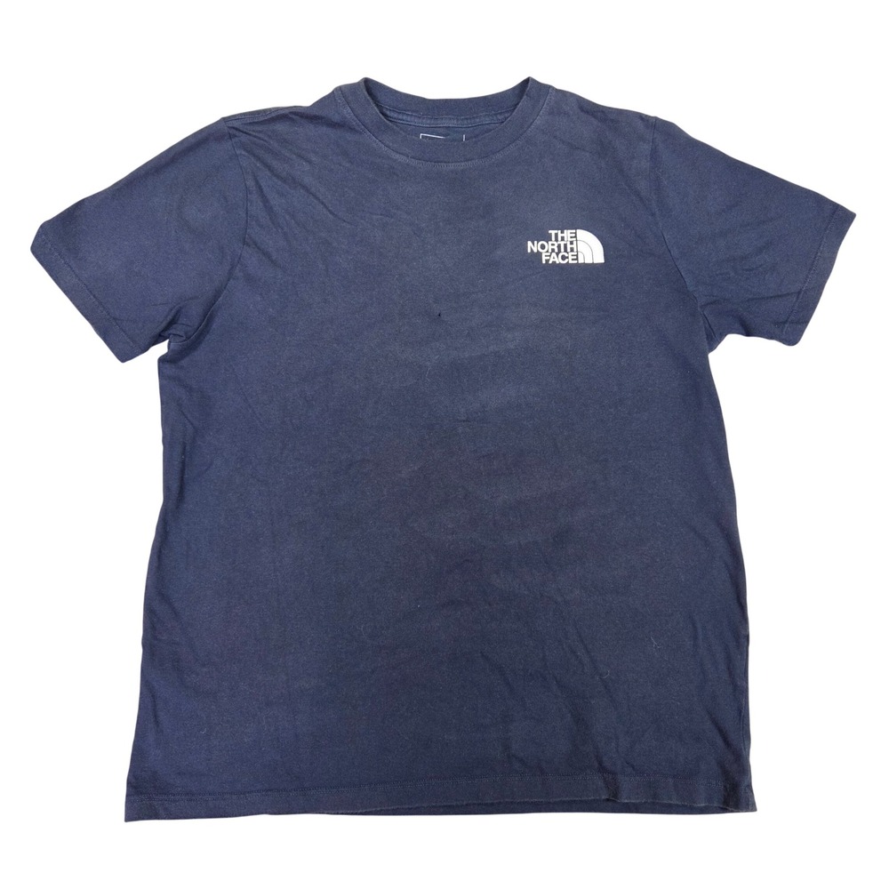 The North Face Womens Navy Blue Circular Design Graphic T-Shirt Size M Casual